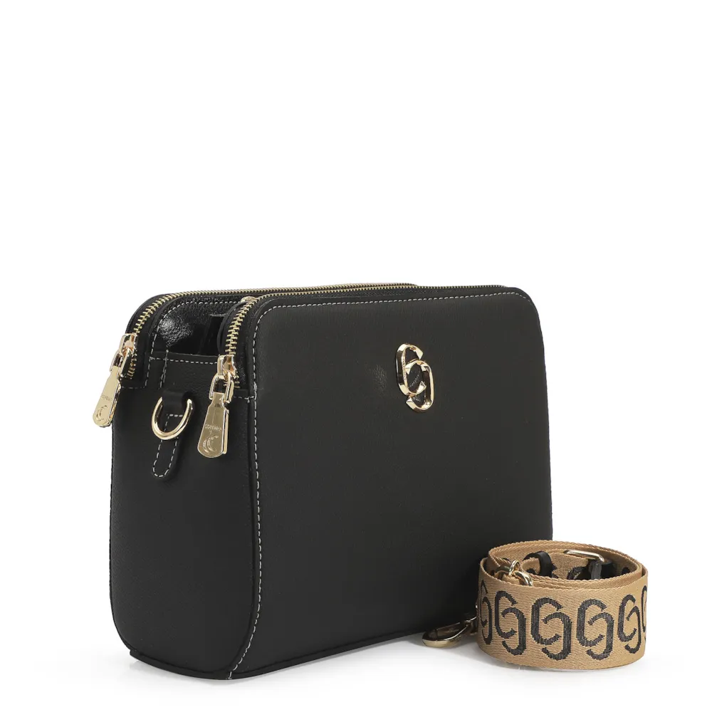 Bolsa Transversal Firenze/Couro Preto - imagem 2