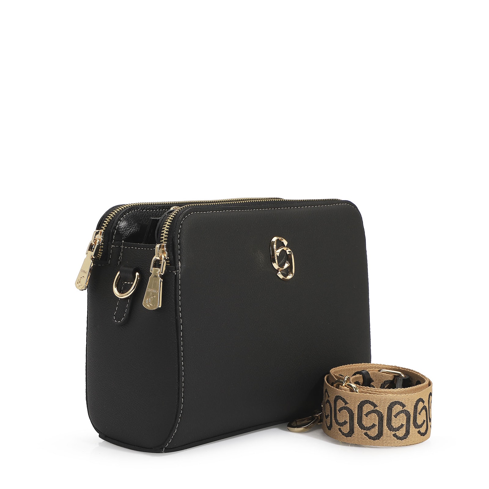 Bolsa Transversal Firenze/Couro Preto