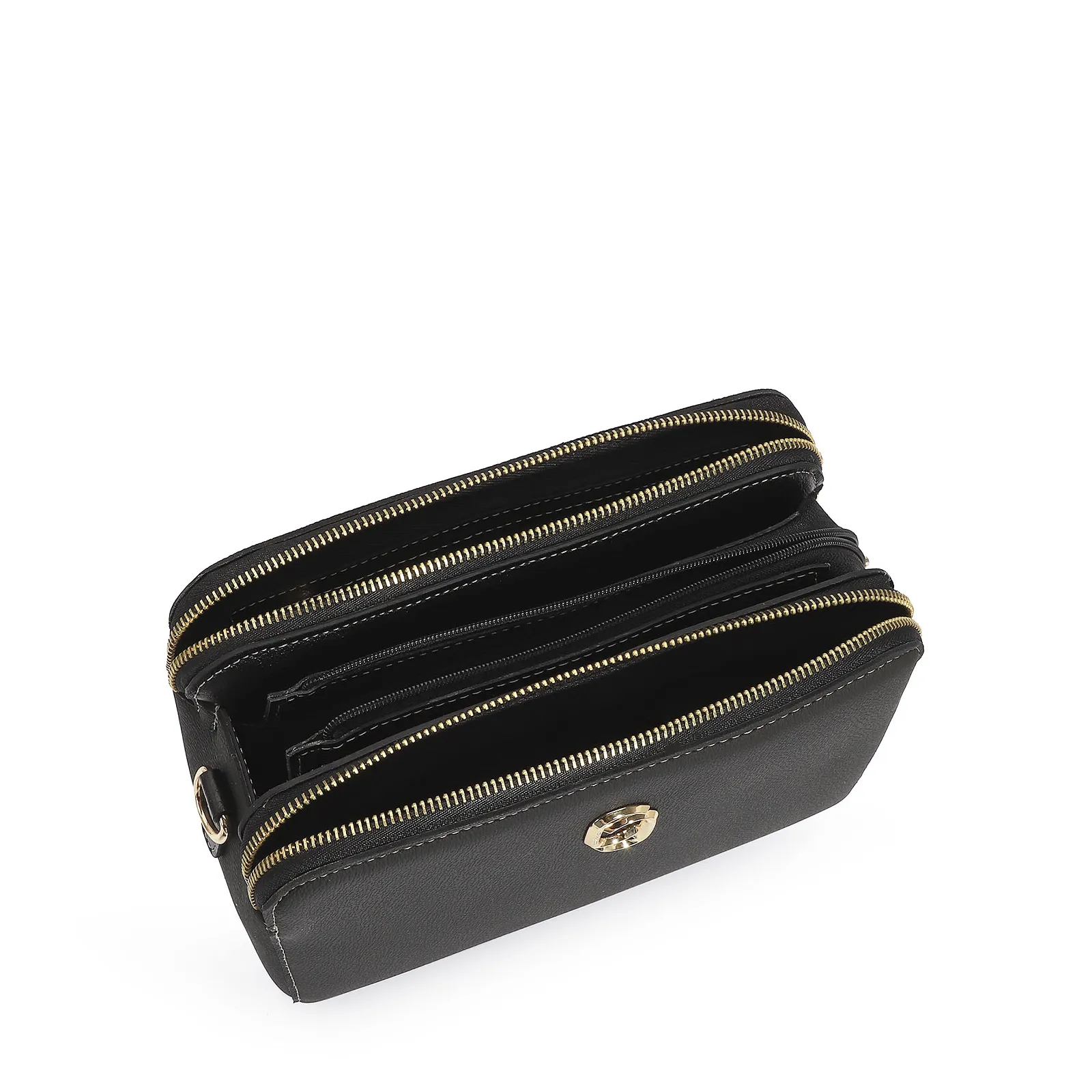 Bolsa Transversal Firenze/Couro Preto