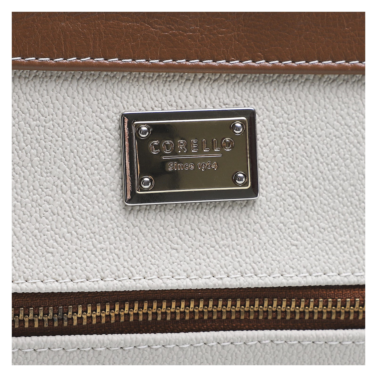 Bolsa Transversal Firenze Off White/Marrom