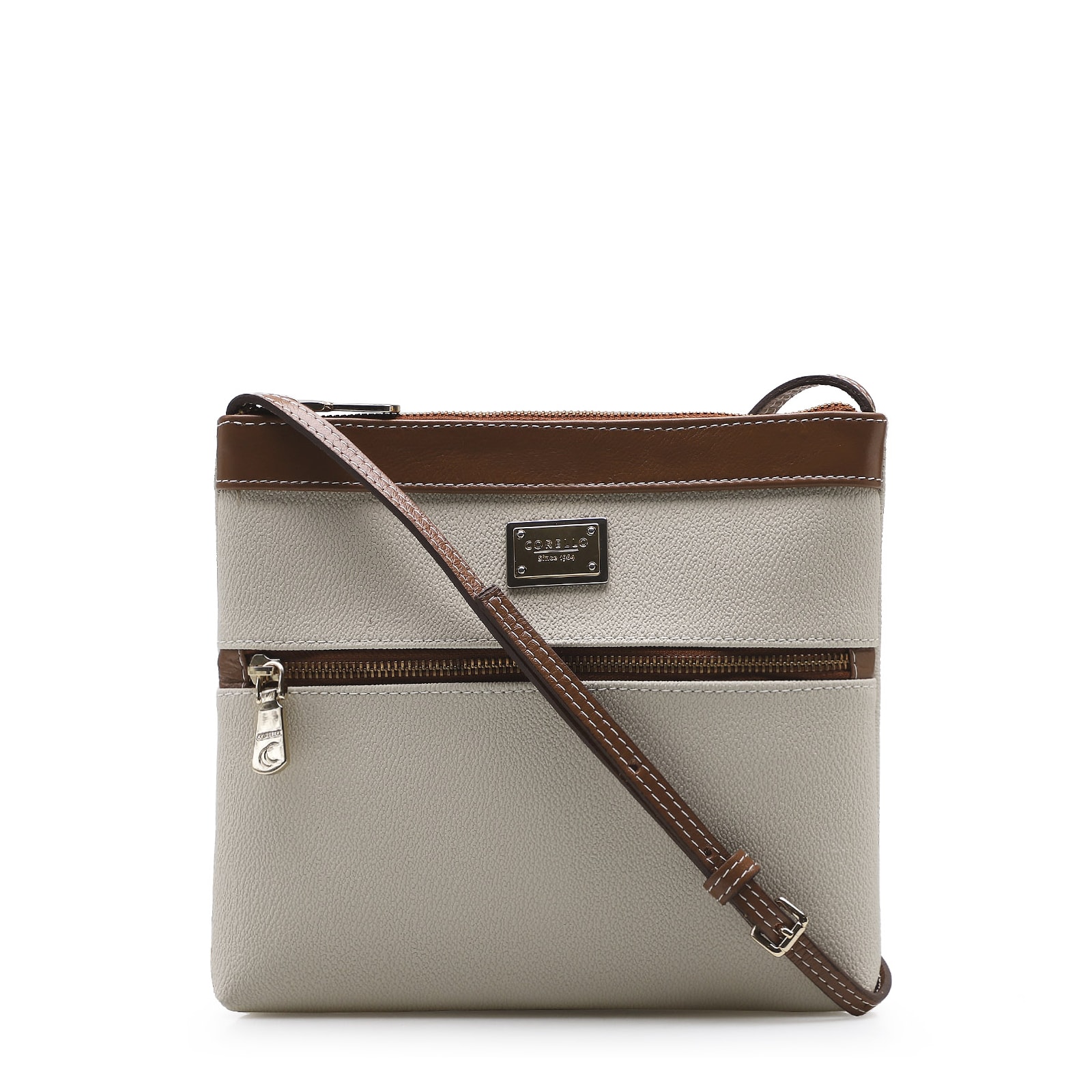 Bolsa Transversal Firenze Off White/Marrom