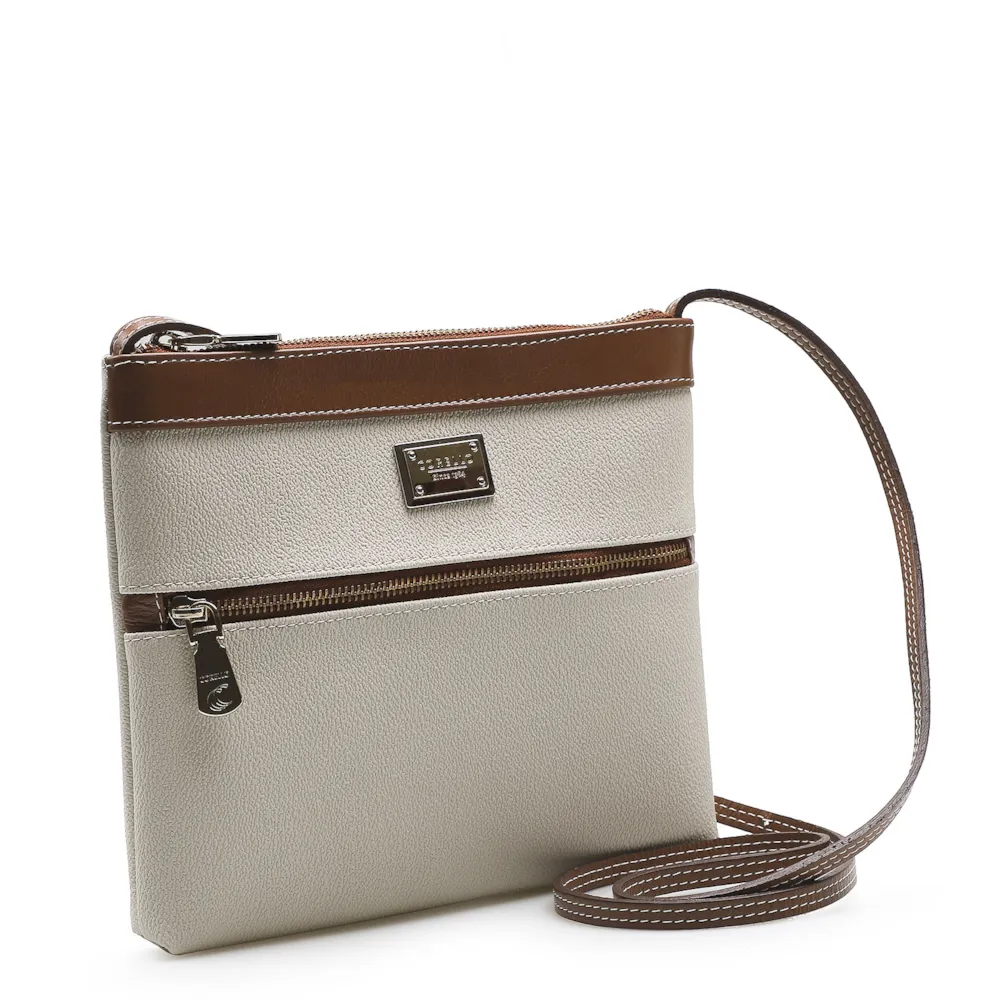 Bolsa Transversal Firenze Off White/Marrom - imagem 2