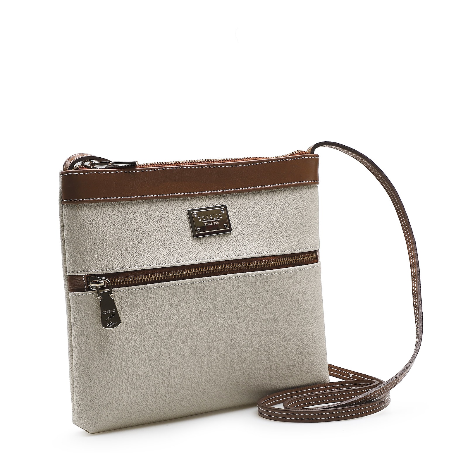Bolsa Transversal Firenze Off White/Marrom