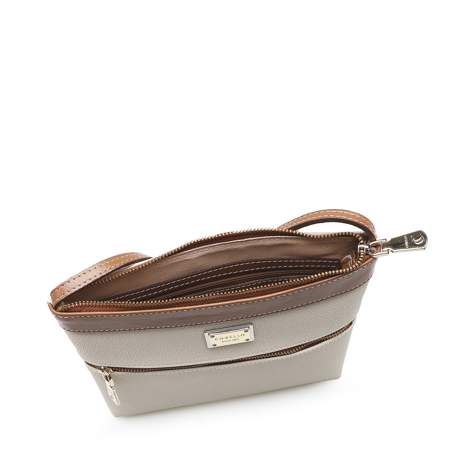 Bolsa Transversal Firenze Off White/Marrom