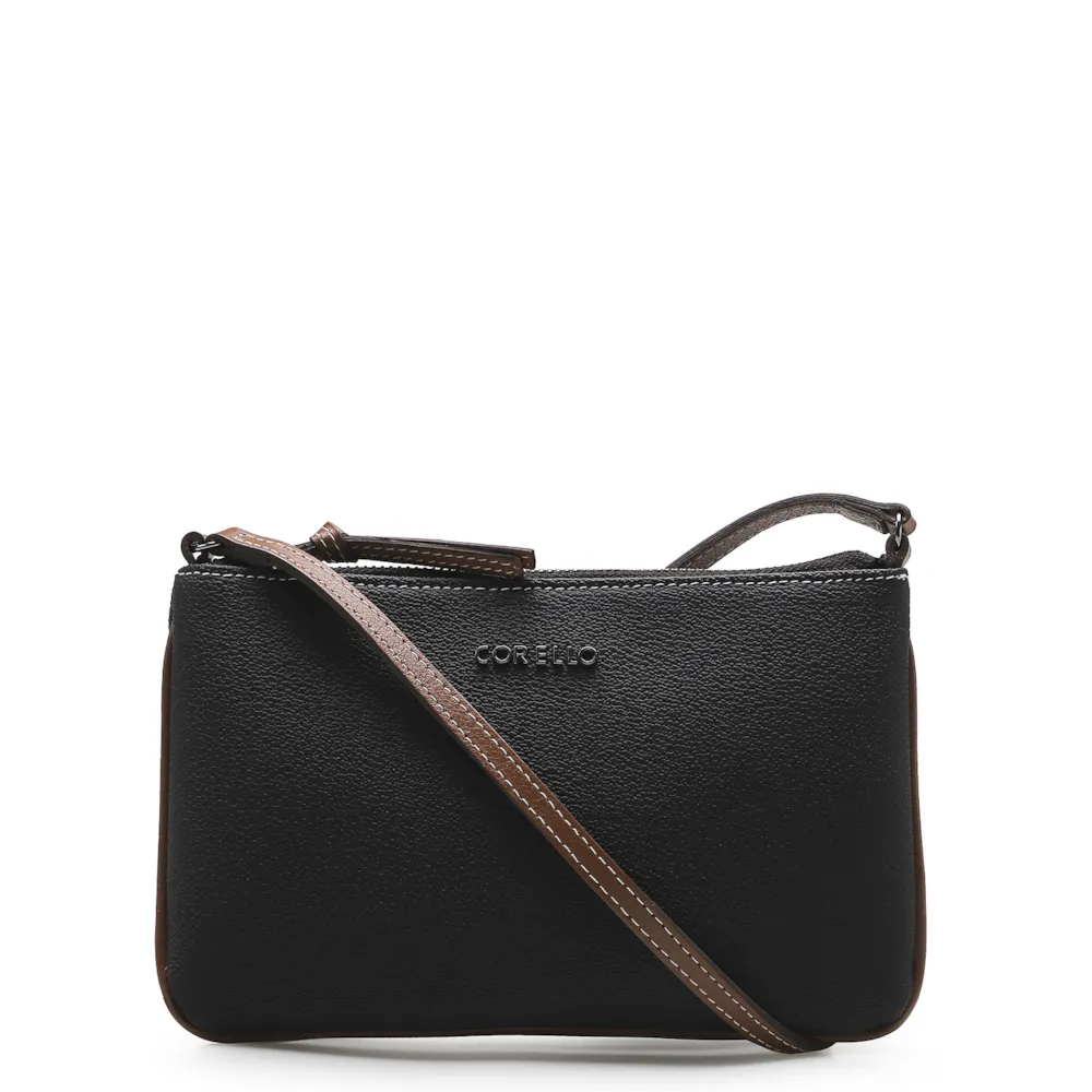 Bolsa Transversal Firenze Preta/Marrom