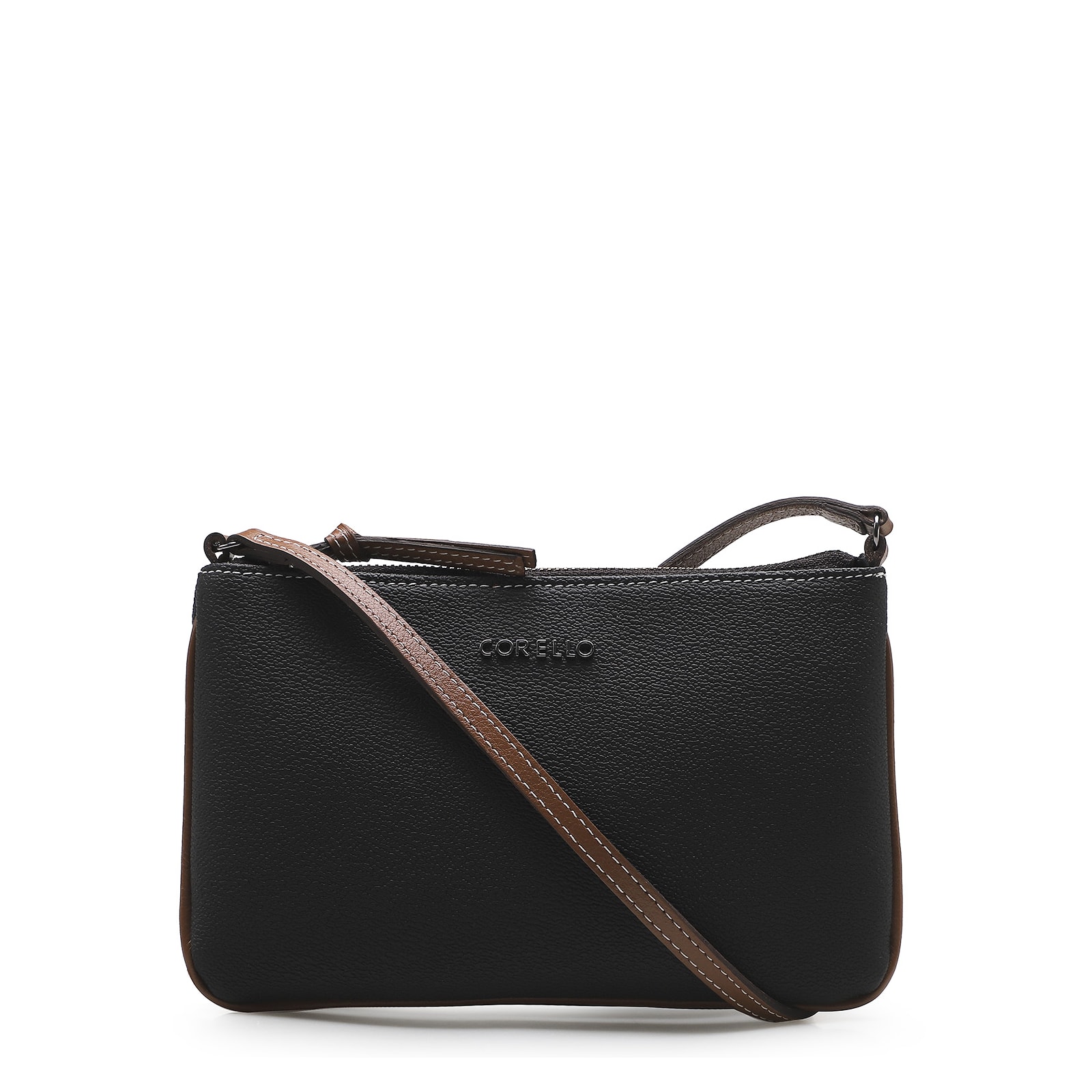 Bolsa Transversal Firenze Preta/Marrom
