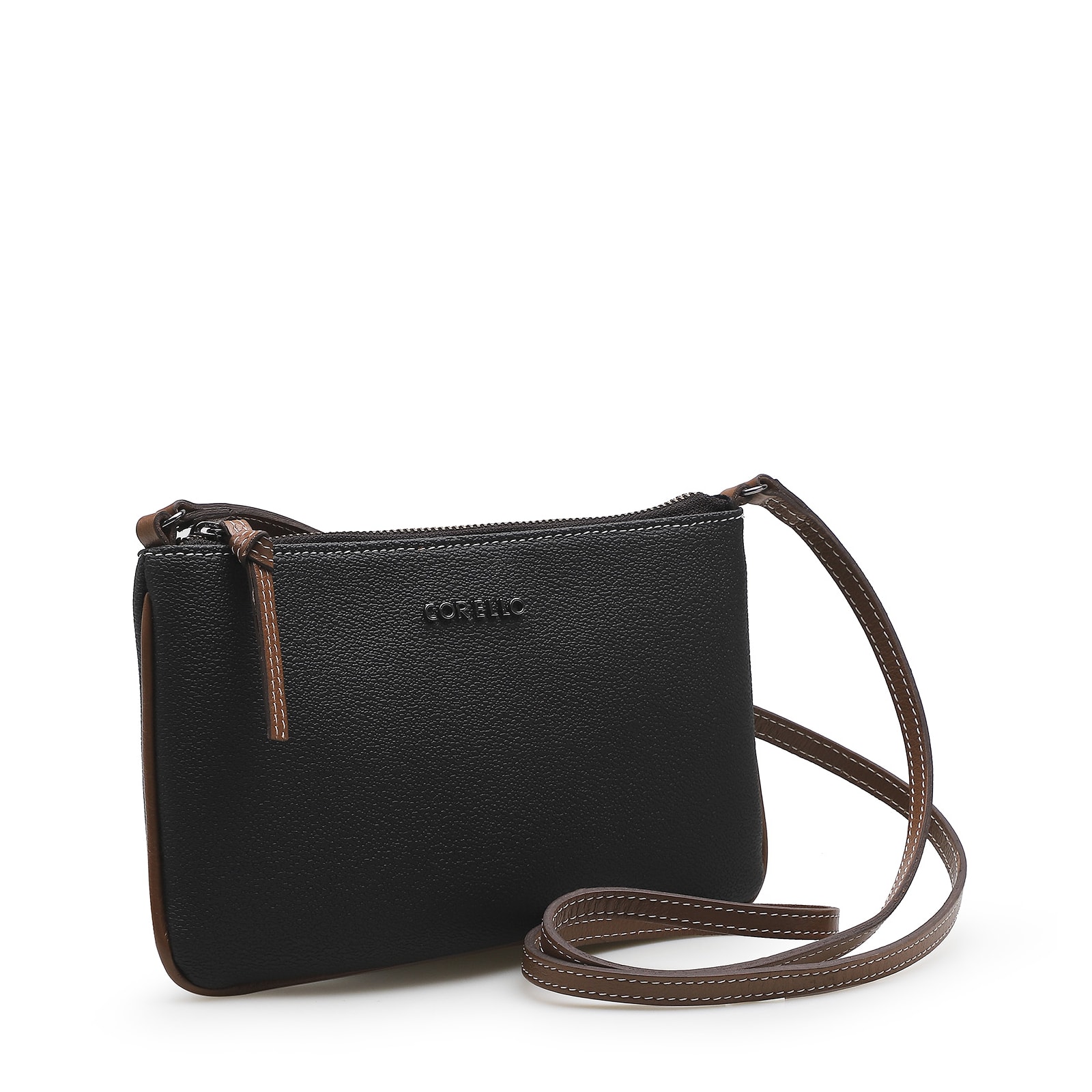 Bolsa Transversal Firenze Preta/Marrom