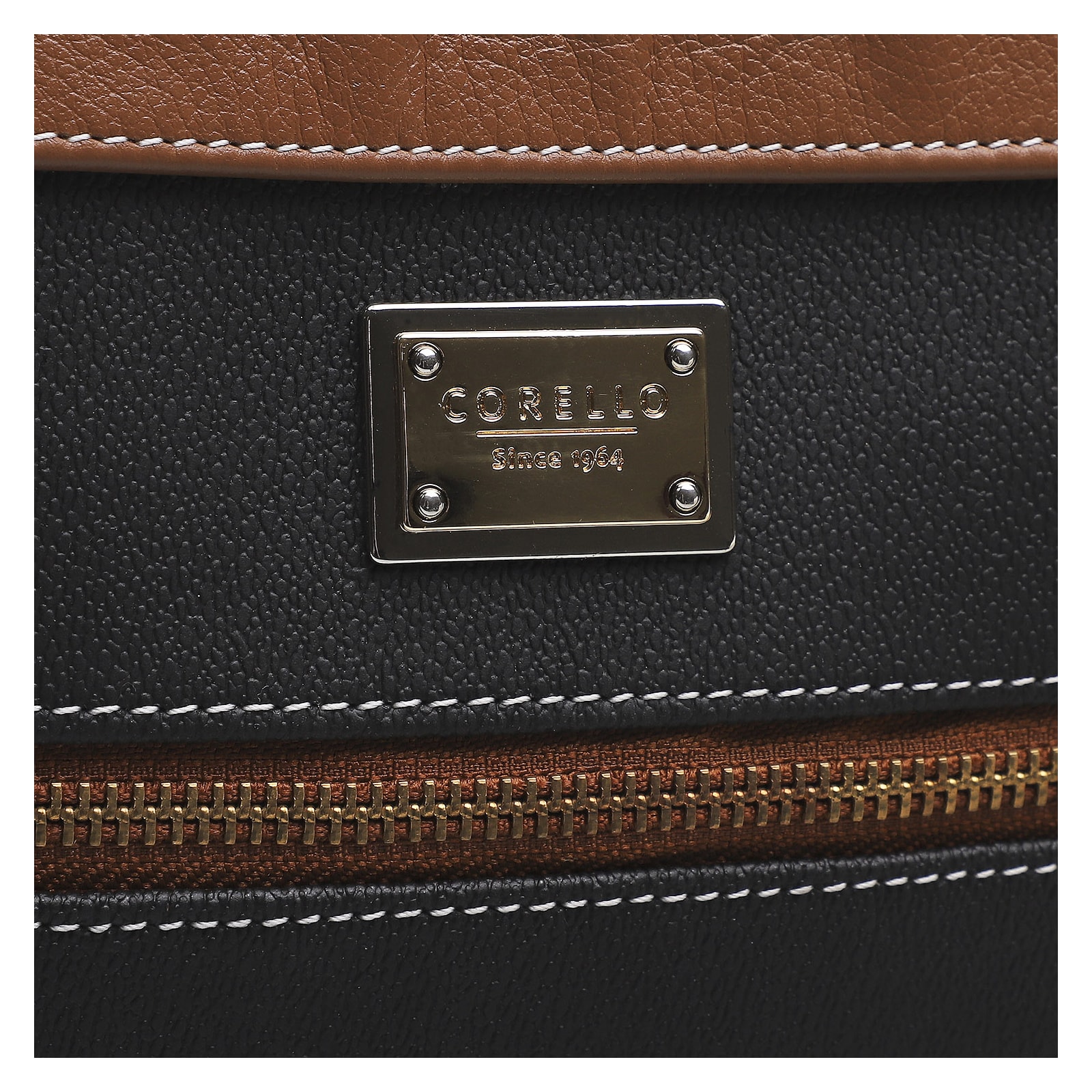 Bolsa Transversal Firenze Preto/Marrom