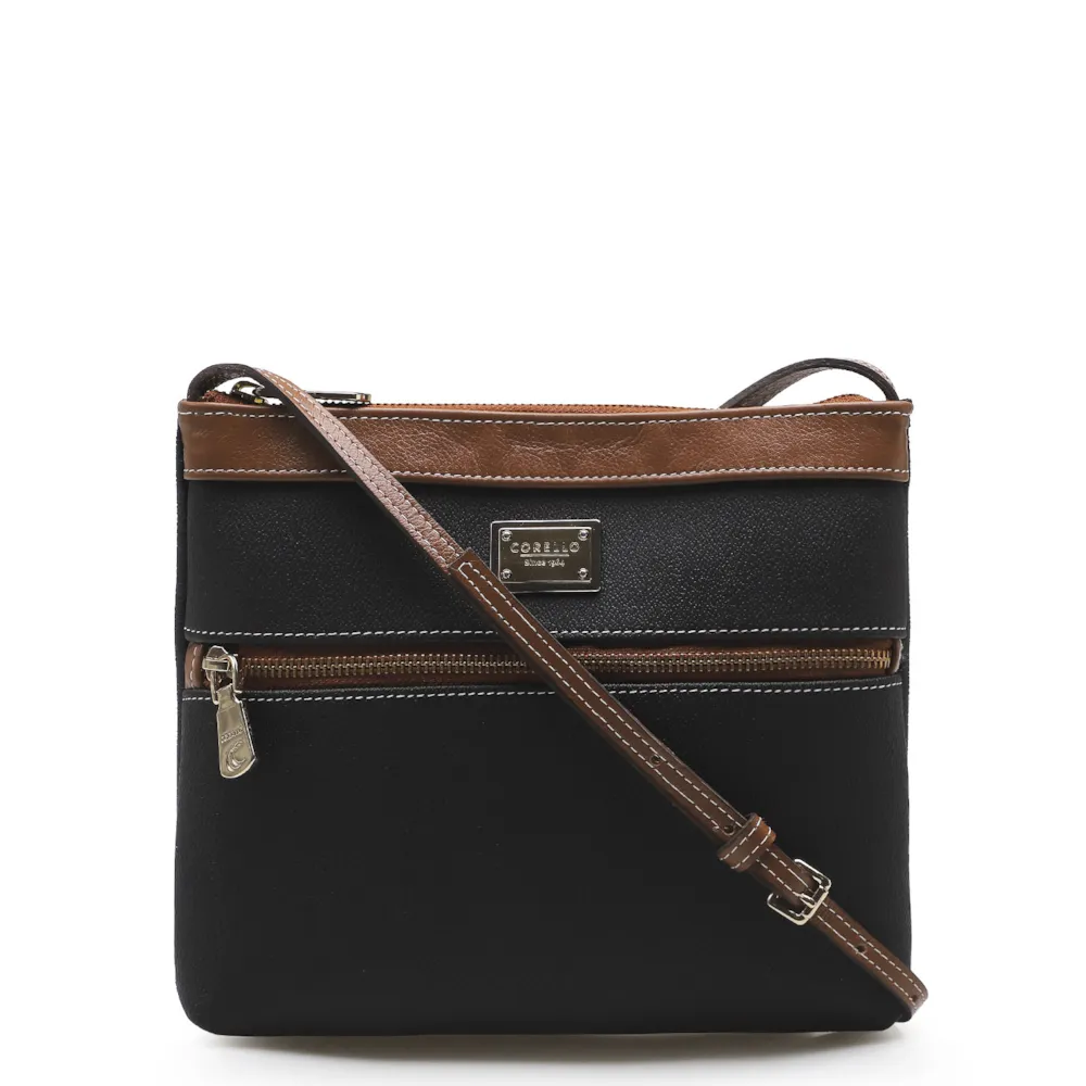 Bolsa Transversal Firenze Preto/Marrom