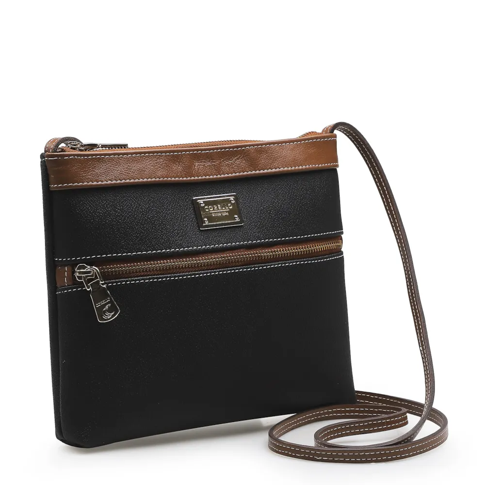 Bolsa Transversal Firenze Preto/Marrom - imagem 2