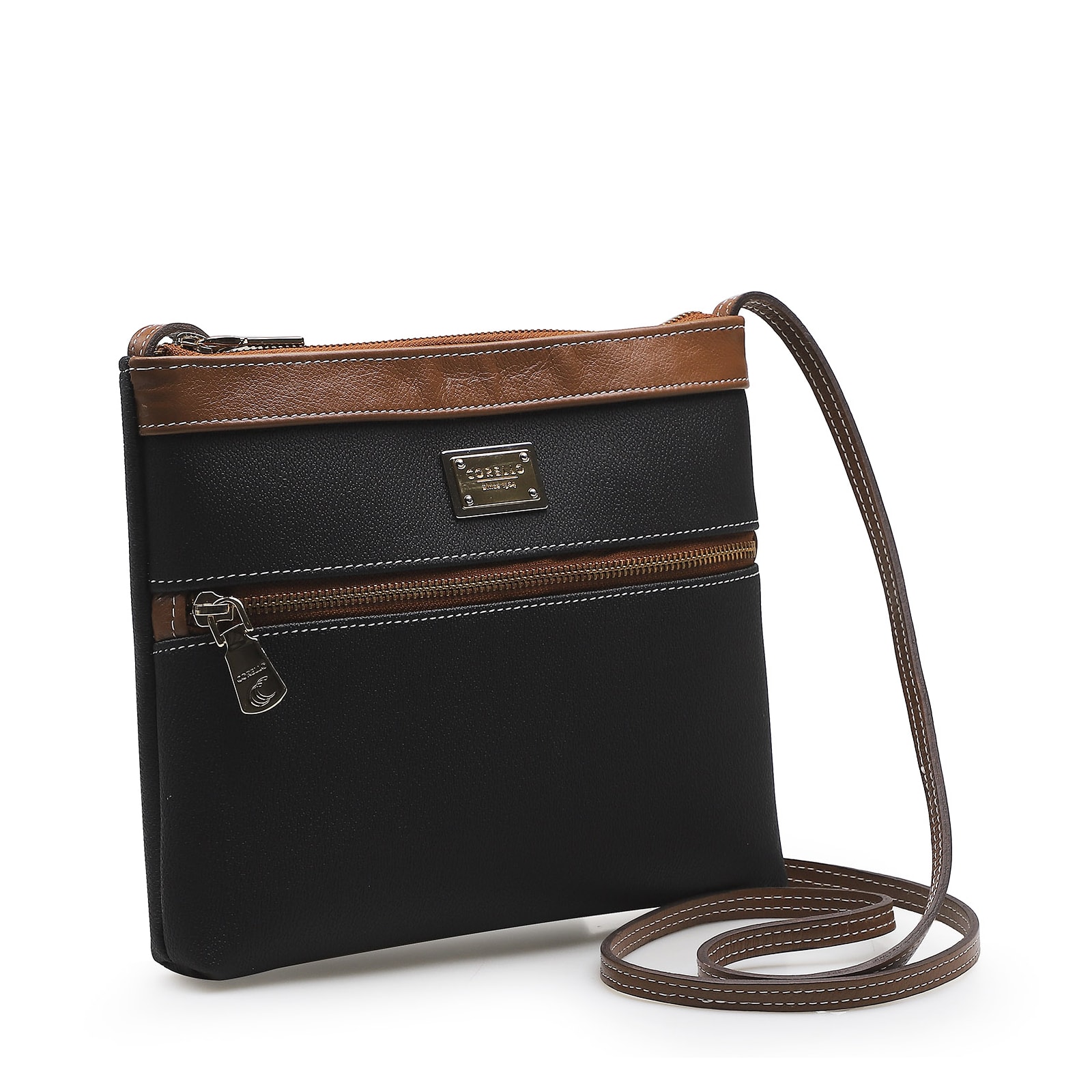 Bolsa Transversal Firenze Preto/Marrom