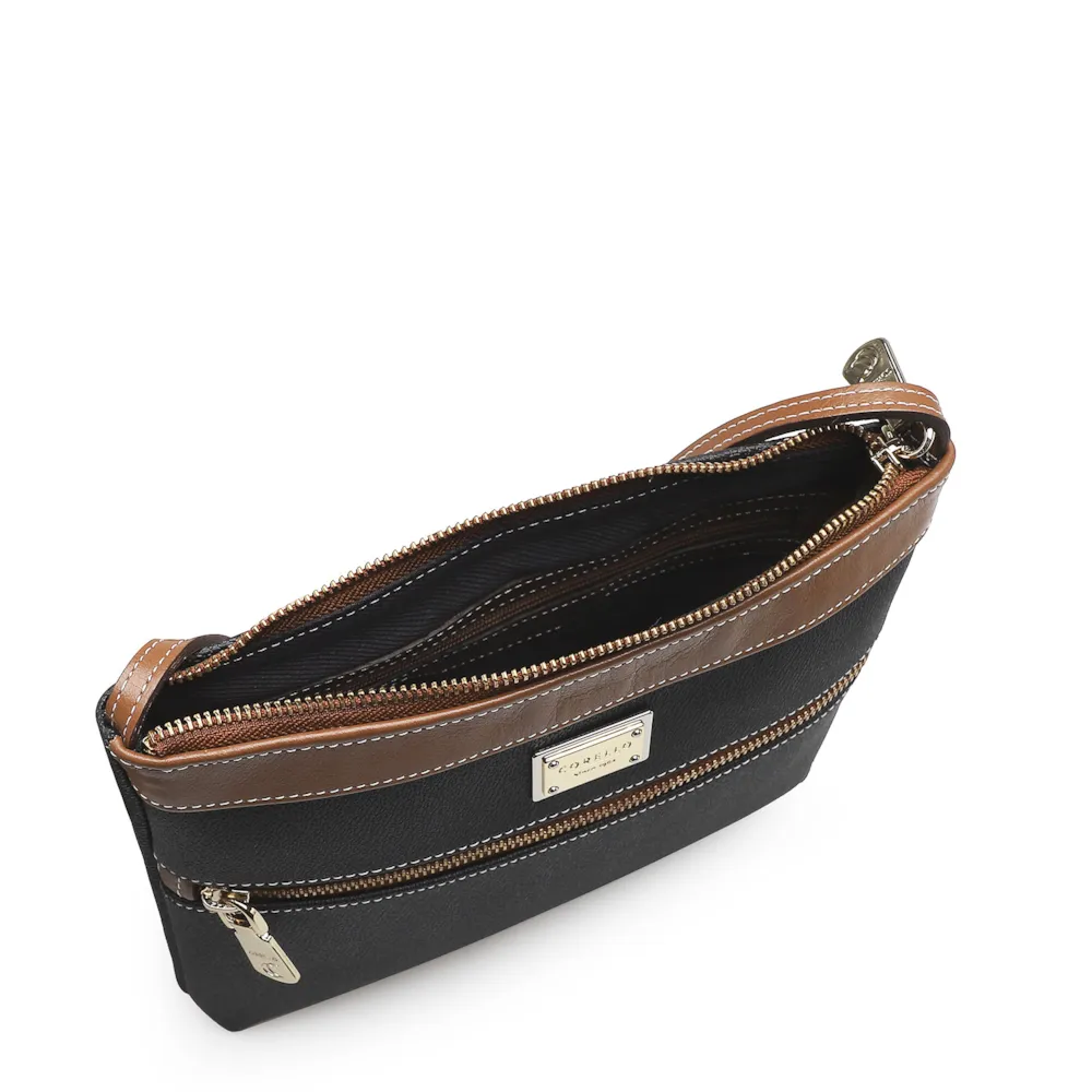 Bolsa Transversal Firenze Preto/Marrom - imagem 4
