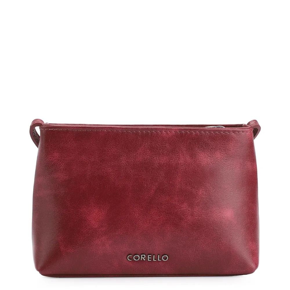 Bolsa Transversal Fivela Couro Estonado Vermelho - imagem 3