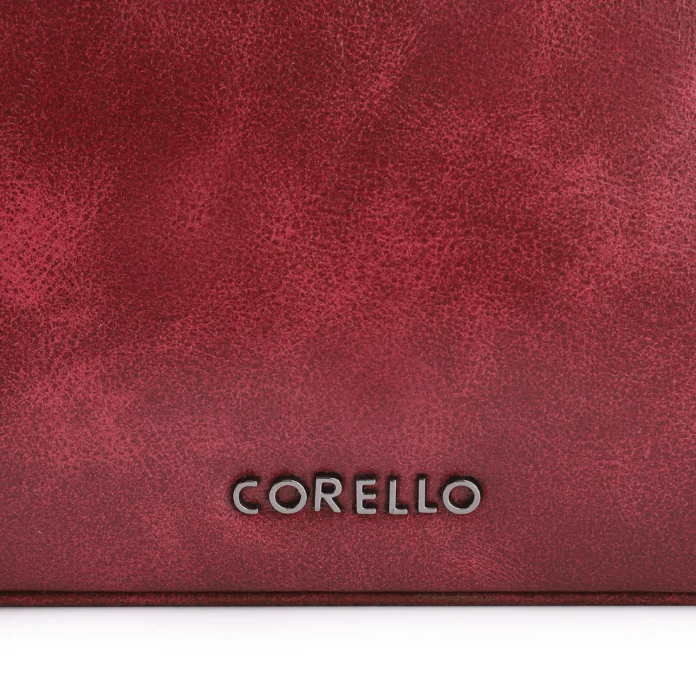 Bolsa Transversal Fivela Couro Estonado Vermelho - imagem 6