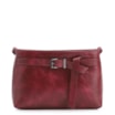 Bolsa Transversal Fivela Couro Estonado Vermelho - imagem 1