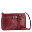Bolsa Transversal Fivela Couro Estonado Vermelho - imagem 2