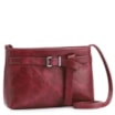 Bolsa Transversal Fivela Couro Estonado Vermelho - imagem 2