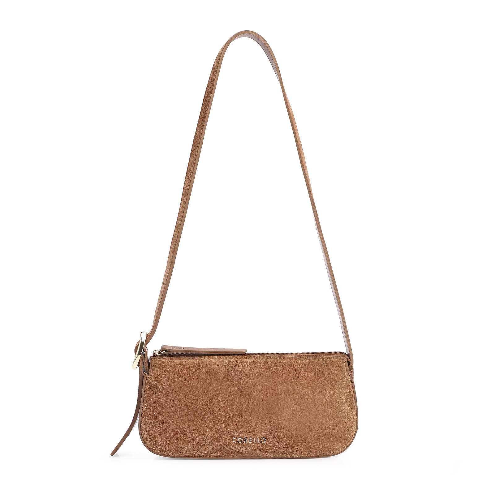 Bolsa Transversal Fivela Couro Marrom/Camurça Marrom