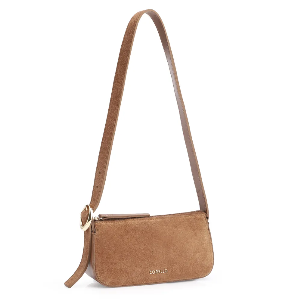 Bolsa Transversal Fivela Couro Marrom/Camurça Marrom - imagem 2