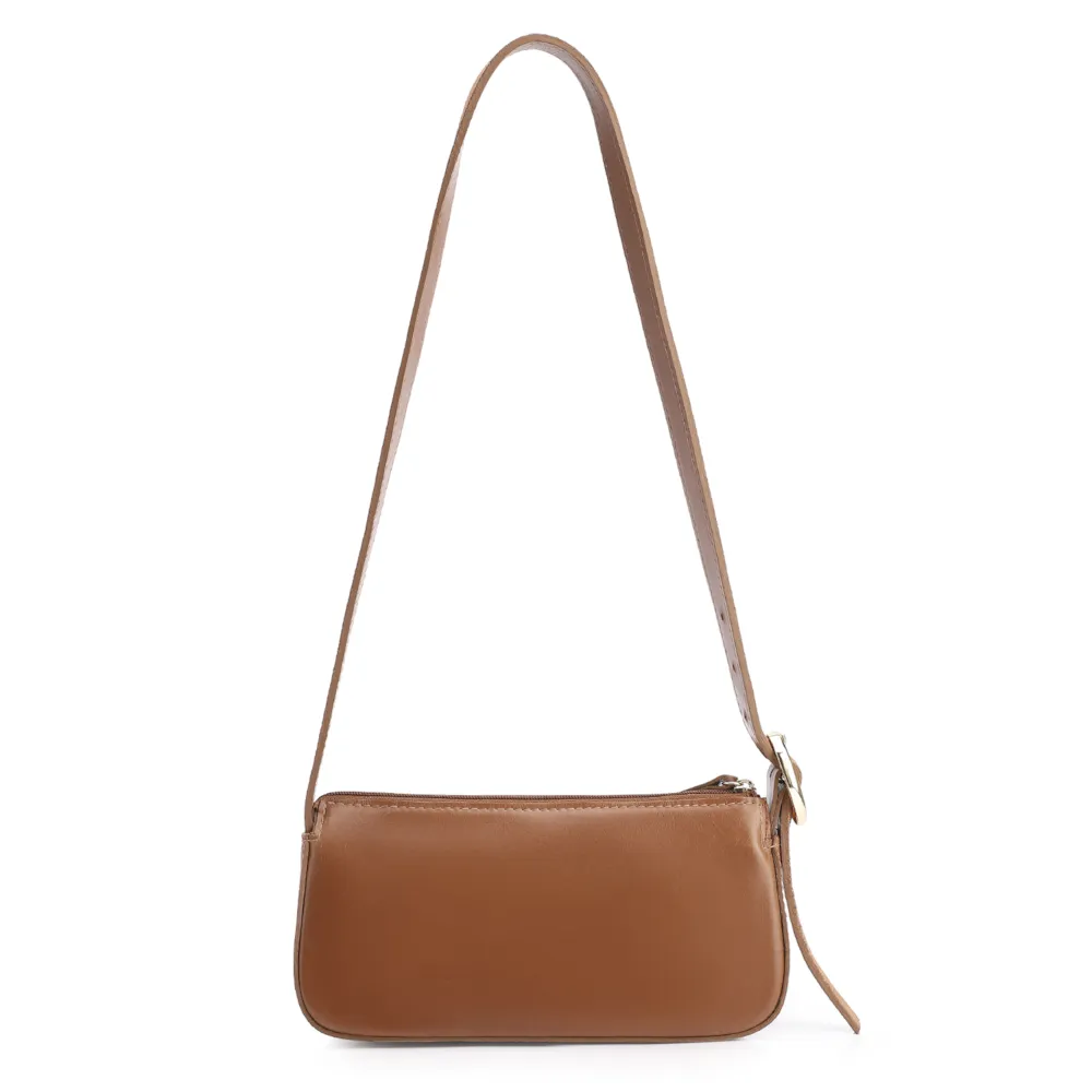 Bolsa Transversal Fivela Couro Marrom/Camurça Marrom - imagem 3
