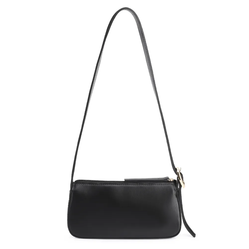 Bolsa Transversal Fivela Couro Preto/Camurça Preto - imagem 3