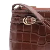 Bolsa Transversal Fivelas Couro Croco Marrom - imagem 5