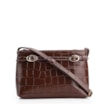 Bolsa Transversal Fivelas Couro Croco Marrom - imagem 1
