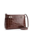 Bolsa Transversal Fivelas Couro Croco Marrom - imagem 2