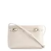 Bolsa Transversal Fivelas Couro Croco Off White - imagem 1