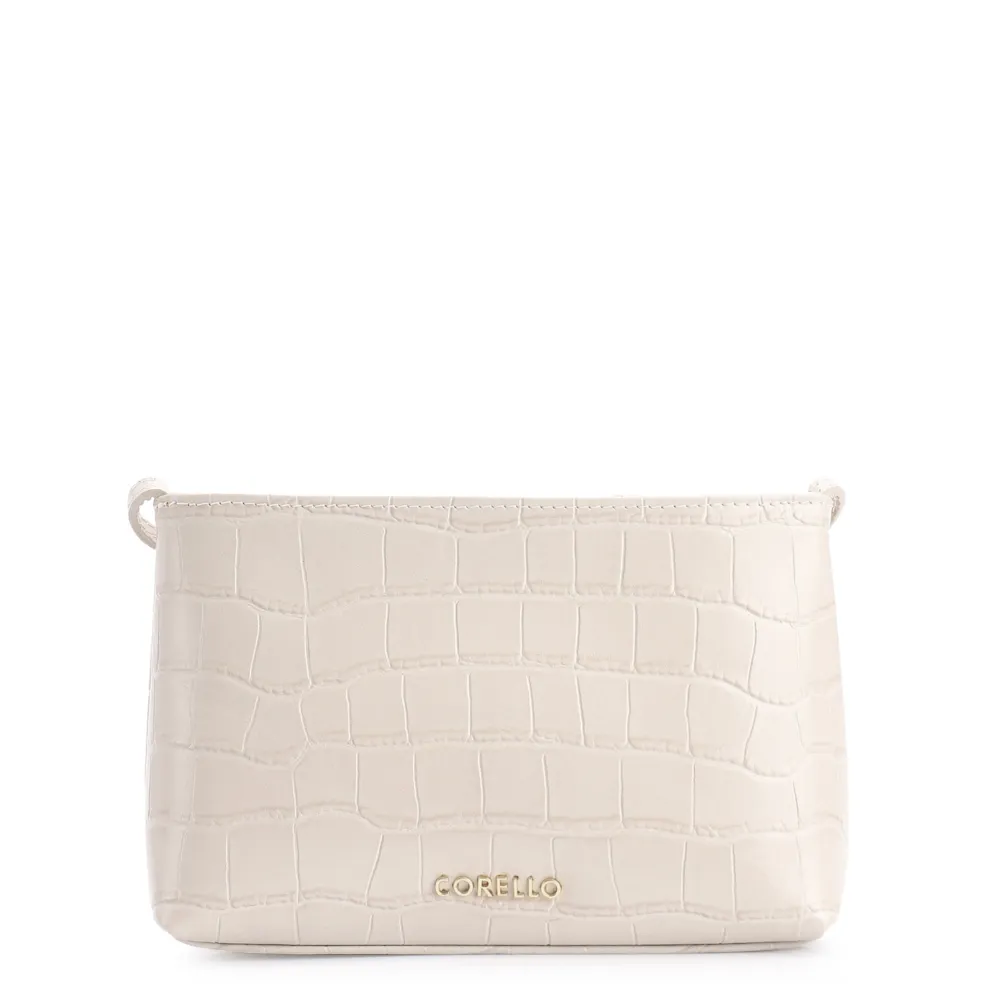 Bolsa Transversal Fivelas Couro Croco Off White - imagem 3