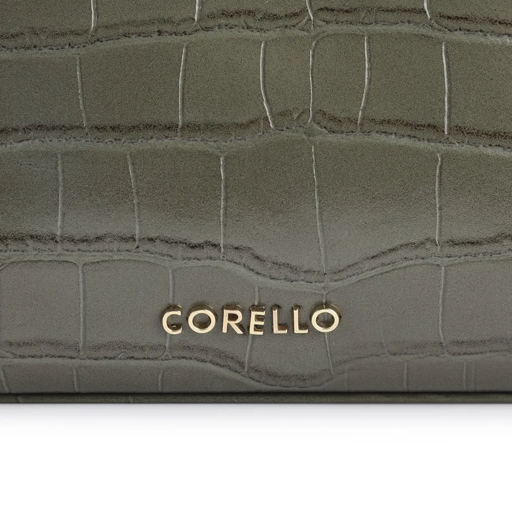 Bolsa Transversal Fivelas Couro Croco Verde - imagem 6