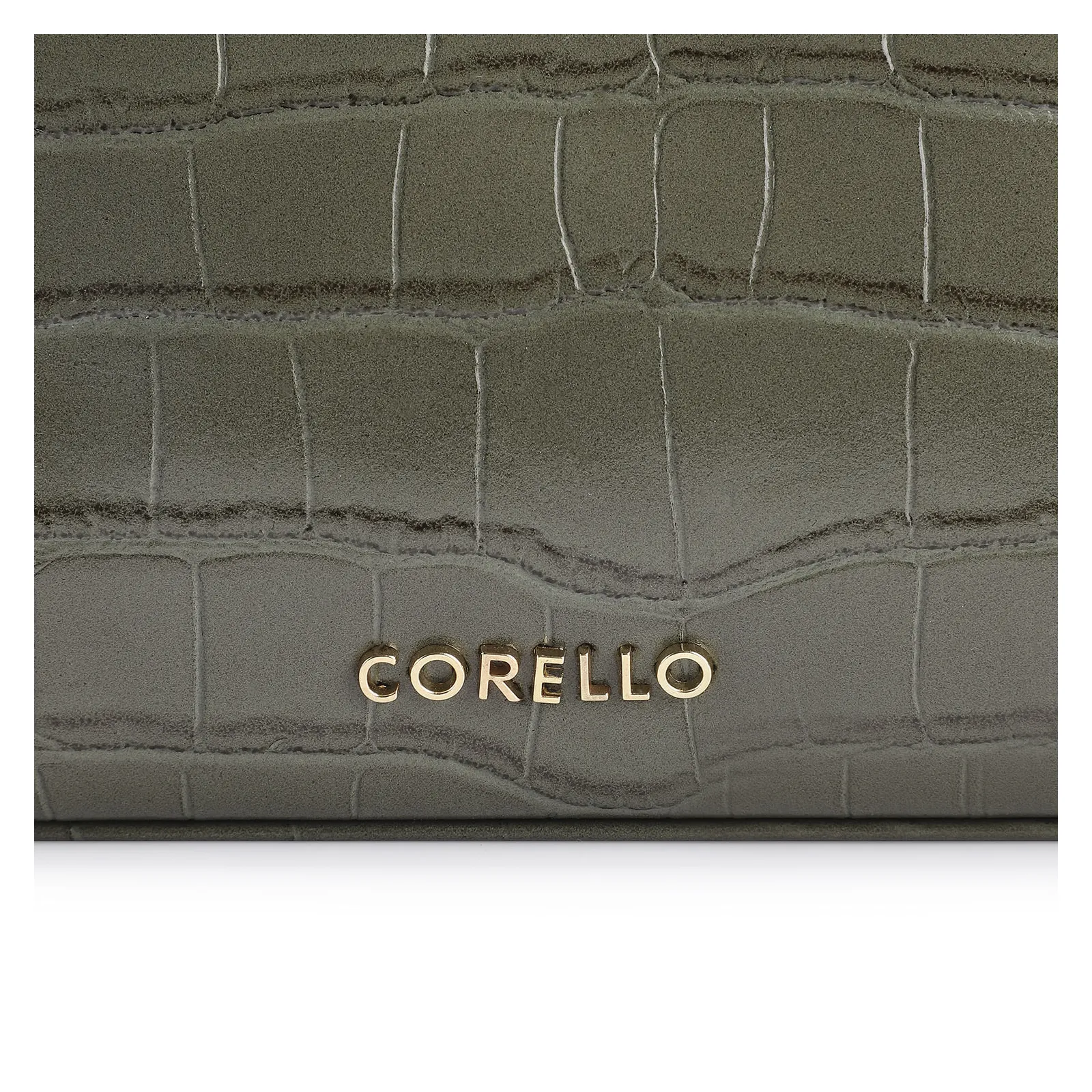 Bolsa Transversal Fivelas Couro Croco Verde