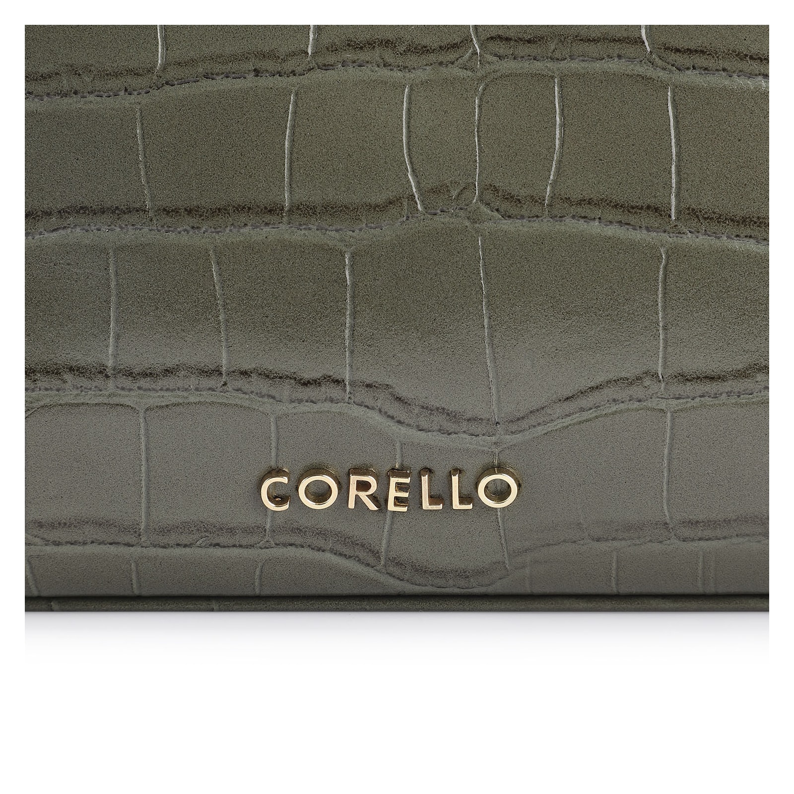 Bolsa Transversal Fivelas Couro Croco Verde