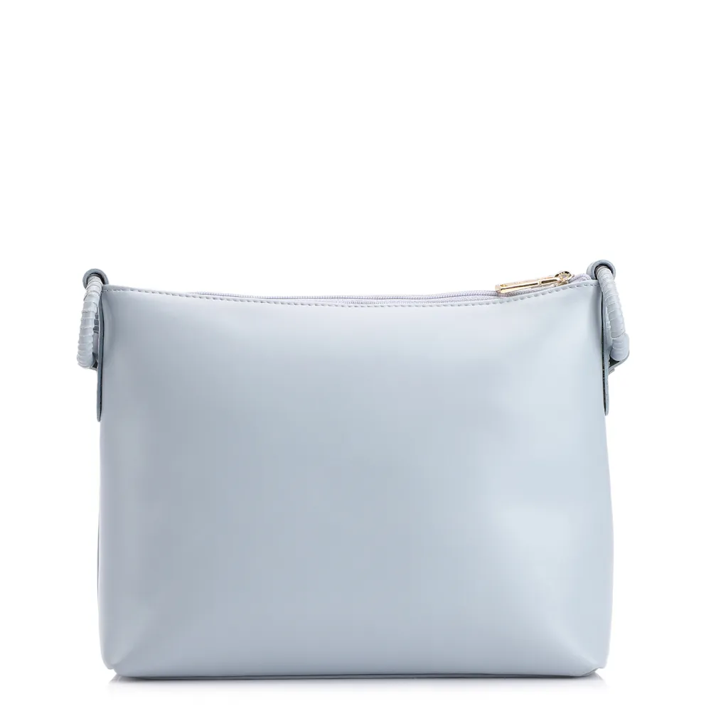 Bolsa Transversal Flor Couro Azul - imagem 3