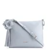 Bolsa Transversal Flor Couro Azul - imagem 1