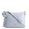 Bolsa Transversal Flor Couro Azul - imagem 1