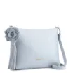 Bolsa Transversal Flor Couro Azul - imagem 2