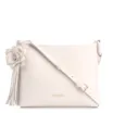 Bolsa Transversal Flor Couro Off White - imagem 1