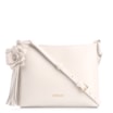 Bolsa Transversal Flor Couro Off White - imagem 1