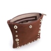 Bolsa Transversal Franjas Couro Camurça/Couro Marrom Escuro - imagem 5
