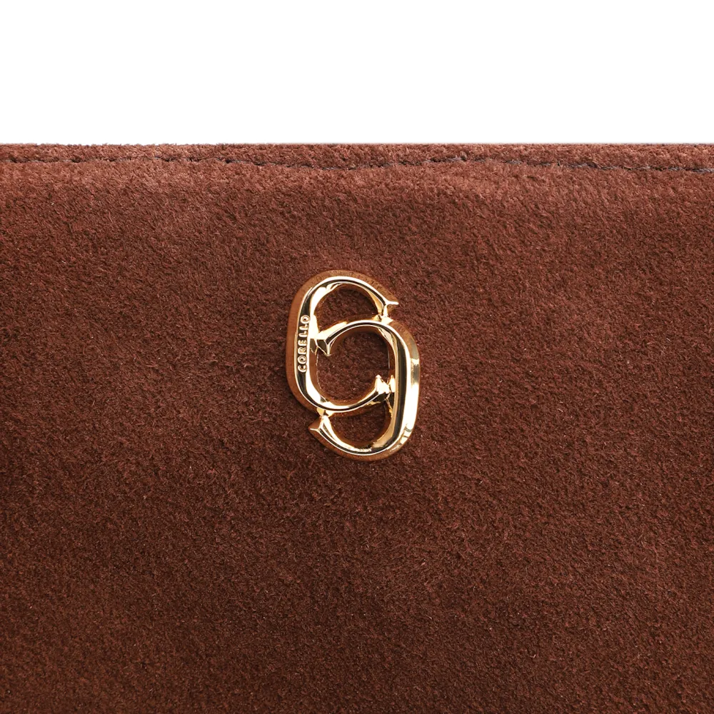Bolsa Transversal Franjas Couro Camurça/Couro Marrom Escuro - imagem 7