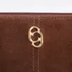 Bolsa Transversal Franjas Couro Camurça/Couro Marrom Escuro - imagem 7