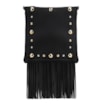 Bolsa Transversal Franjas Couro Camurça/Couro Preto - imagem 1