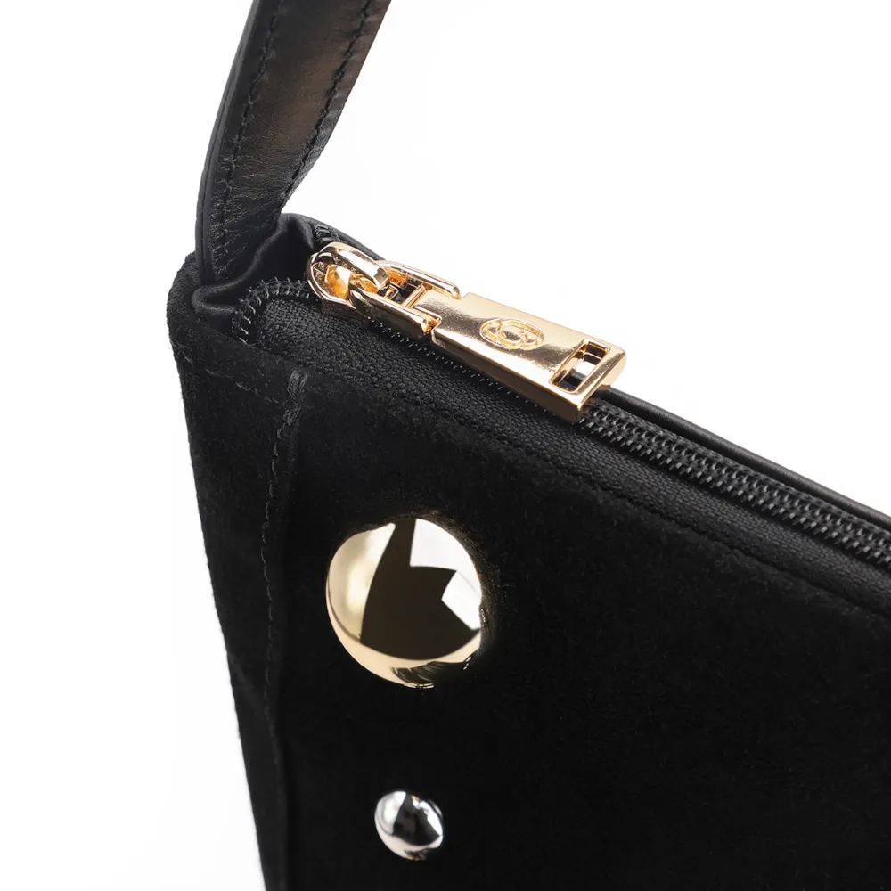 Bolsa Transversal Franjas Couro Camurça/Couro Preto - imagem 6