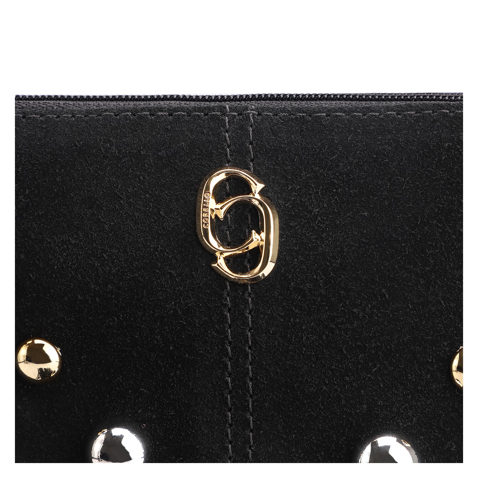 Bolsa Transversal Franjas Couro Camurça/Couro Preto
