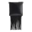 Bolsa Transversal Franjas Couro Camurça/Couro Preto - imagem 3
