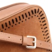 Bolsa Transversal Laser Cut Couro Camurça/Couro Marrom Claro - imagem 6