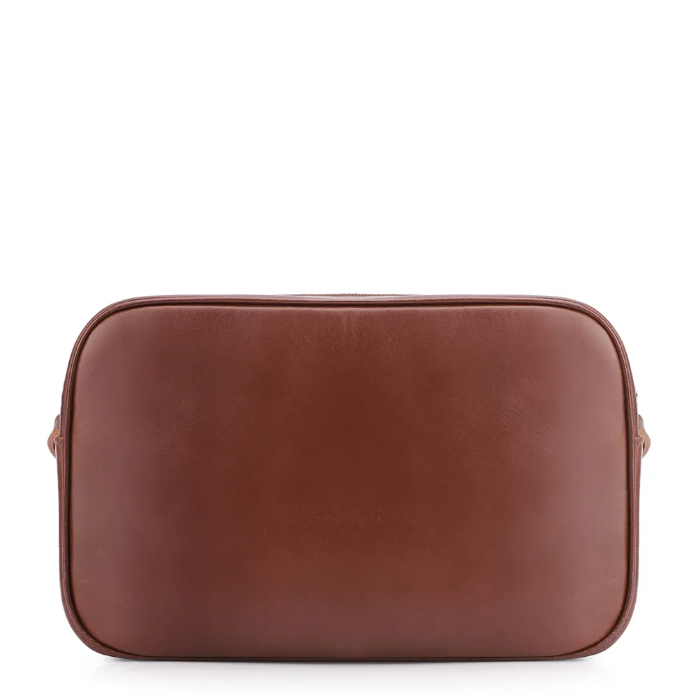Bolsa Transversal Laser Cut Couro Camurça/Couro Marrom Escuro - imagem 3