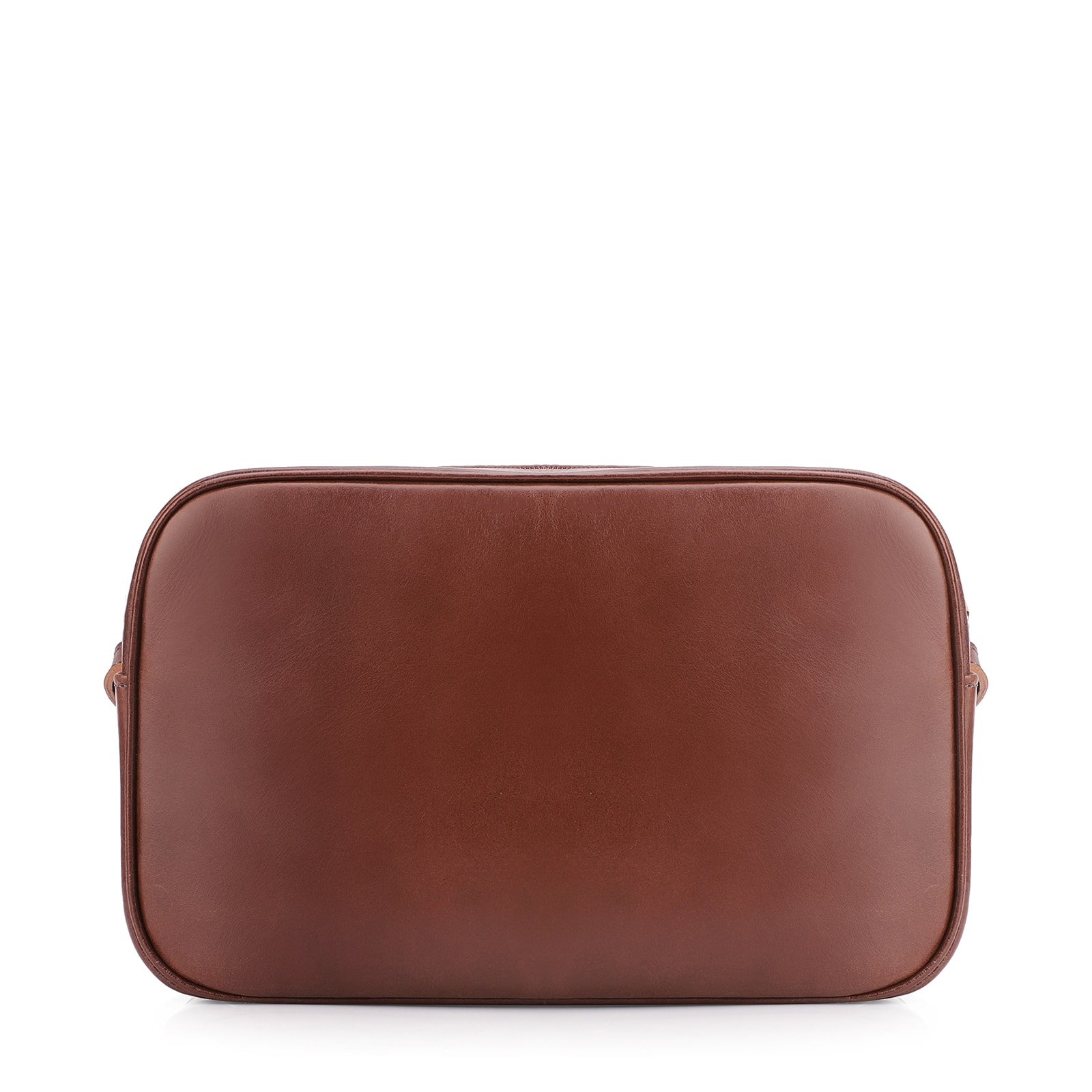 Bolsa Transversal Laser Cut Couro Camurça/Couro Marrom Escuro