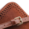 Bolsa Transversal Laser Cut Couro Camurça/Couro Marrom Escuro - imagem 7